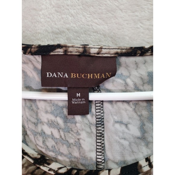 Dana Buchman Sheath Dress Womens‎ Medium Black Brown Snakeskin Print Round Neck - Picture 8 of 10